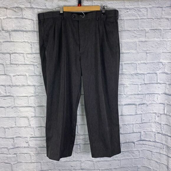 Perry Ellis pleated dress pants grey sz 42 waist 25.5” inseam - Picture 1 of 5